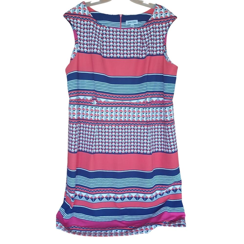 Shelby and Palmer Sheath Dress Women's 24W Vintage 60s Style Red White and Blue